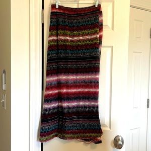 Printed knit maxi skirt (black lining underneath on the top half)